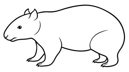 Obraz premium Minimalist Line Drawing Wombat Walking animal wildlife