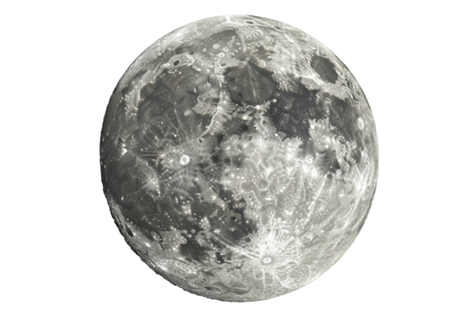 Isolated Full Detailed Texture of the Moon