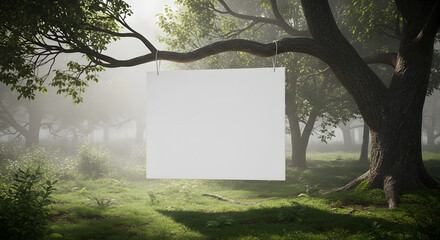 blank billboard on the meadow