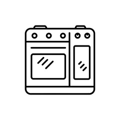 Obraz premium Outline icon of a modular cooking unit in minimal black style