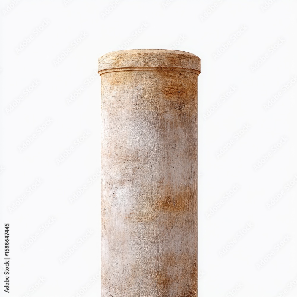 Poster elegant and simple cylindrical column with a smooth surface and textured finish in a minimalistic de