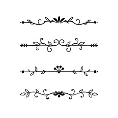 Set of Vintage decorative lines. text dividers. Line border. Lines separators, Borders, Vintage dividers, Underline elements. Divider set vector. Vector illustration.Line dividers.	