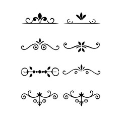 Obraz premium Set of Vintage decorative lines. text dividers. Line border. Lines separators, Borders, Vintage dividers, Underline elements. Divider set vector. Vector illustration.Line dividers. 