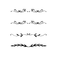 Set of Vintage decorative lines. text dividers. Line border. Lines separators, Borders, Vintage dividers, Underline elements. Divider set vector. Vector illustration.Line dividers.	