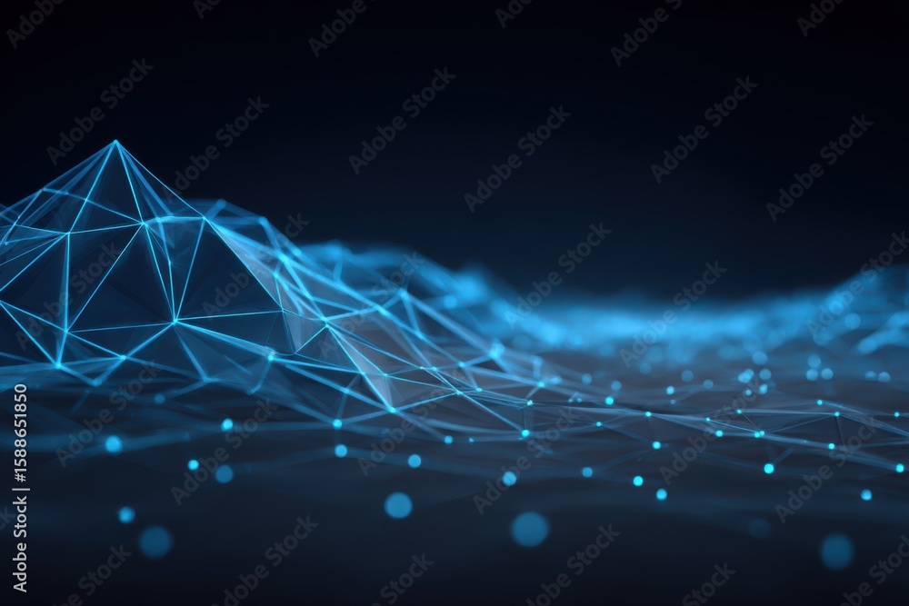 Poster this stock image showcases a futuristic blue abstract design resembling electronic skin circuitry. t