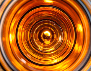 candle flame reflected on the glass