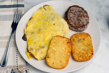 mushroom onion and swiss omelet