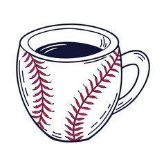Baseball cup of tea vector & illustration 