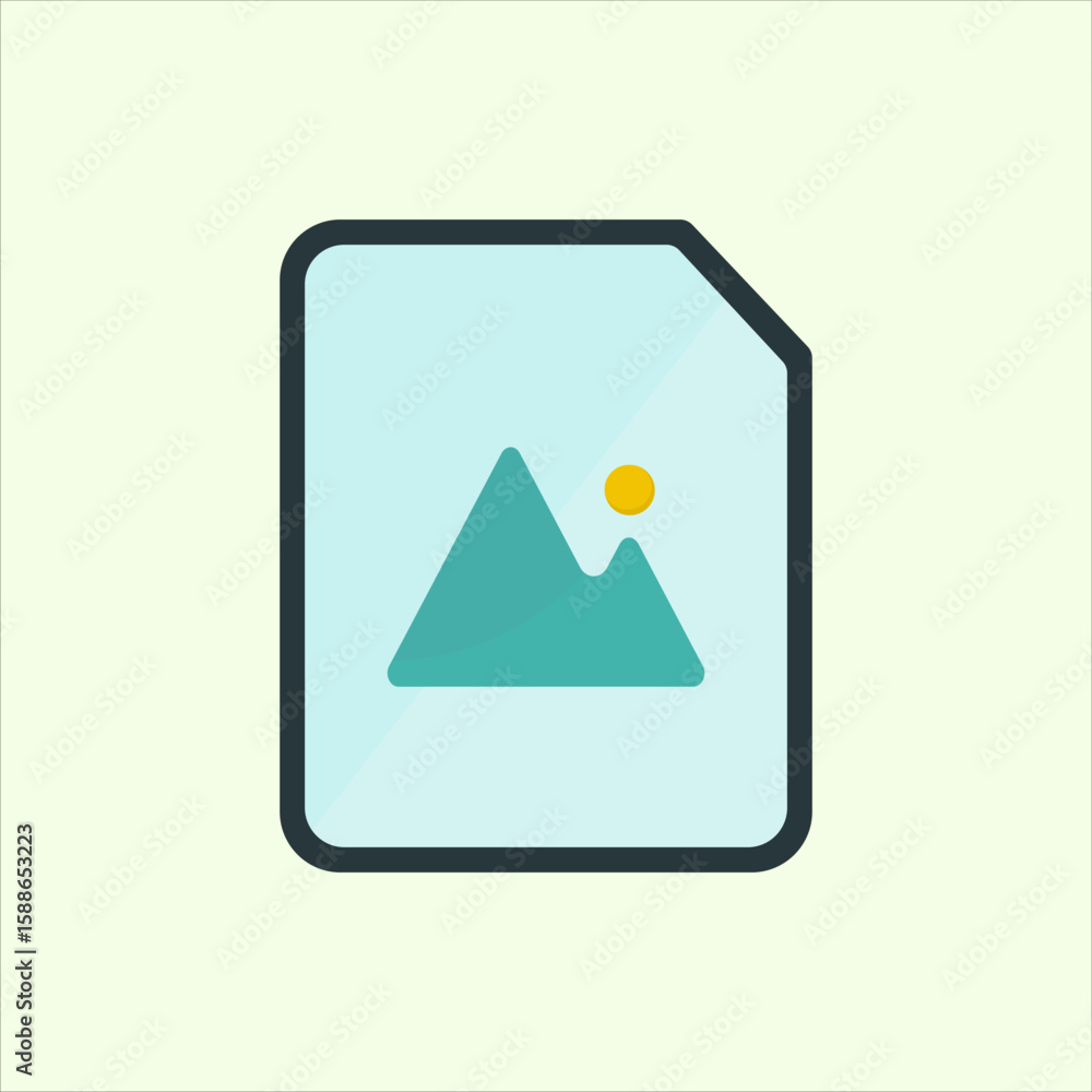 Poster image icon. icon related to design elements. suitable for web site, app, user interfaces,element, pr