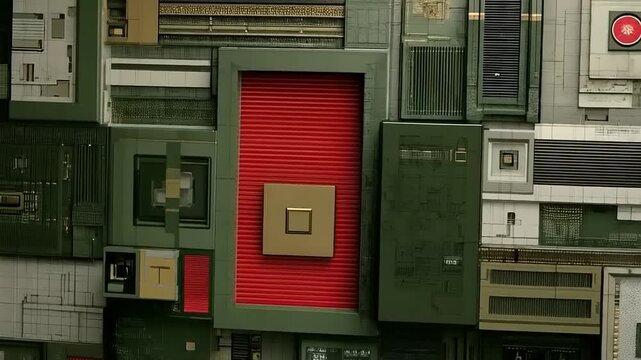 Abstract Green and Red Tech Circuit Board