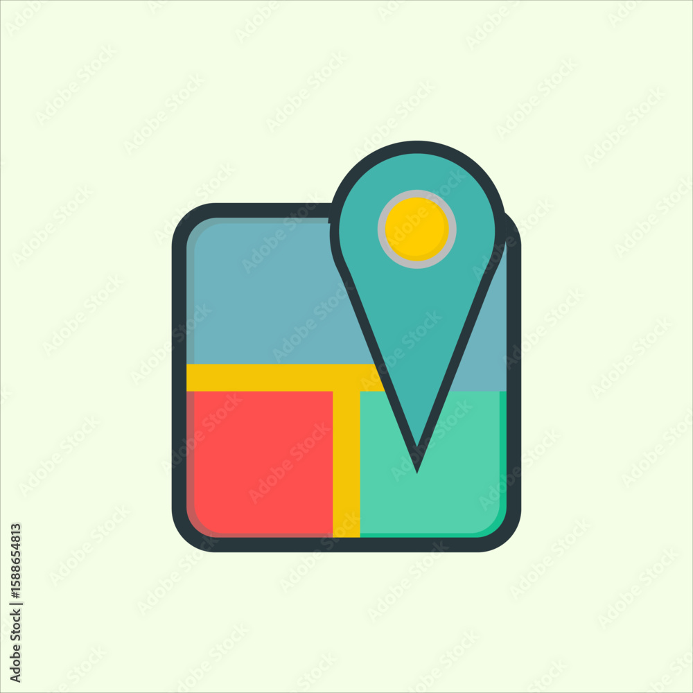 Poster map icon. icon related to design elements. suitable for web site, app, user interfaces,element, prin