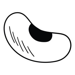 Hand drawn doodle kidney bean on white background.