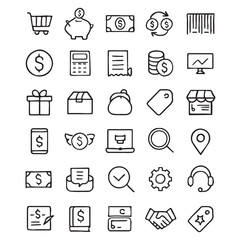 Fototapeta premium Branding And Marketing Mega Icon Set, Editable Line And Minimalist business and marketing icon, Mega set of vector solid icons. Contains such icon collection as marketing, business process .