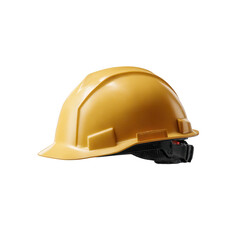 A close-up view of a bright yellow hard hat, representing safety and protection in the construction industry. Ideal for safety awareness and work safety promotional materials.