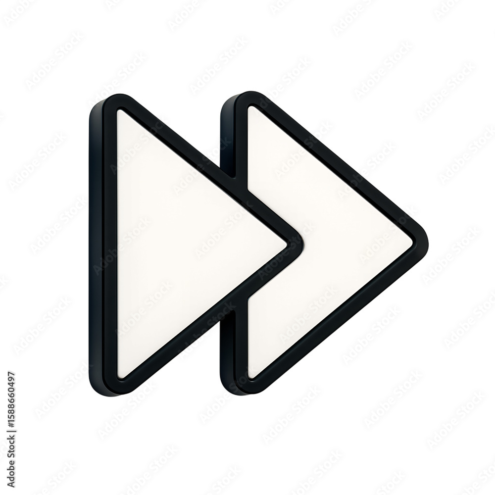 Fototapete fast forward icon: a sleek, modern fast forward symbol, perfect for user interfaces and digital desi