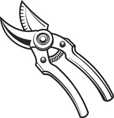 White isolated metal garden secateurs and pliers vector illustration