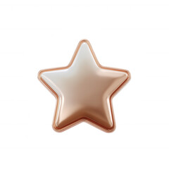 A glossy, three-dimensional rose gold star icon with smooth edges, perfect for design projects, awards, and branding materials, displayed on a white isolated background.