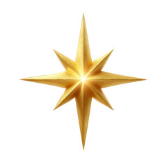 Obraz premium A shimmering golden star shape with sharp points, designed for decorative and symbolic use