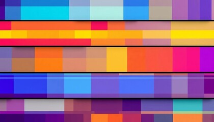 Abstract geometric horizontal stripes, vibrant color blocks,  art,  artwork