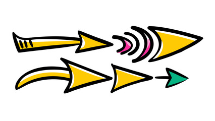 Fototapeta premium Creative Arrow Designs Directional Icons for Wayfinding and Visual Communication with Hand-Drawn Style