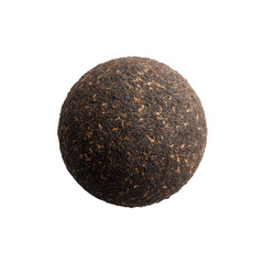 A textured sphere made from natural materials, featuring earthy tones and distinctive surface patterns, perfect for use in design projects and artistic creations.