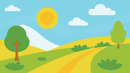 Fototapeta premium landscape sky grass nature spring