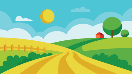 Obraz premium landscape sky grass nature summer