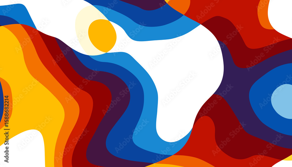 Poster futuristic background in simple retro style design with colorful lines. overlay abstract retro desig