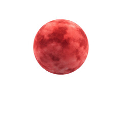 A vibrant red moon, showcasing a dramatic hue against a black background. Ideal for celestial themes or artistic projects, providing a striking visual element.