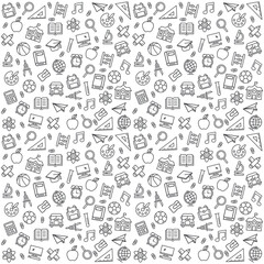 School icon seamless pattern. Vector illustration
