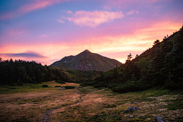 Mount Kamikochi Glowing in the Dawn Light