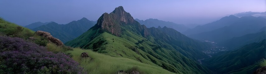 Fototapeta premium Majestic mountain landscape nature hdr panorama view 360 degrees serene environment