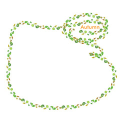 Vector composition with aspen leaves. The leaves are linear and full-color, hand-painted on a white background. Elements are isolated and editable.