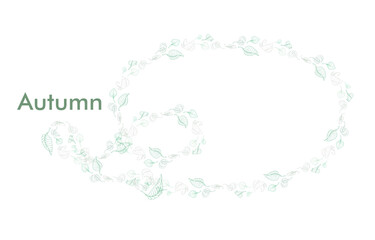 Vector composition with aspen leaves. The leaves are linear and full-color, hand-painted on a white background. Elements are isolated and editable.