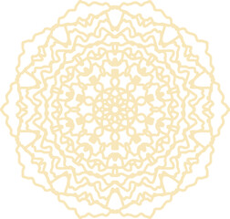 Beige floral line art decorative mandala for festival invite