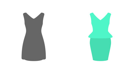 Simple Elegant Women's Dresses: Gray and Teal V-Neck Silhouettes