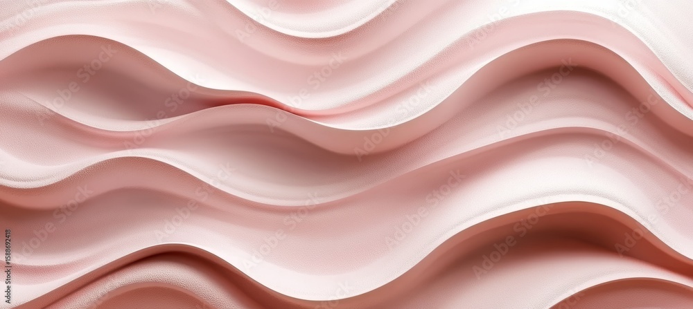 Poster elegant monochromatic coral hues in abstract wave patterns for a sophisticated minimalistic design