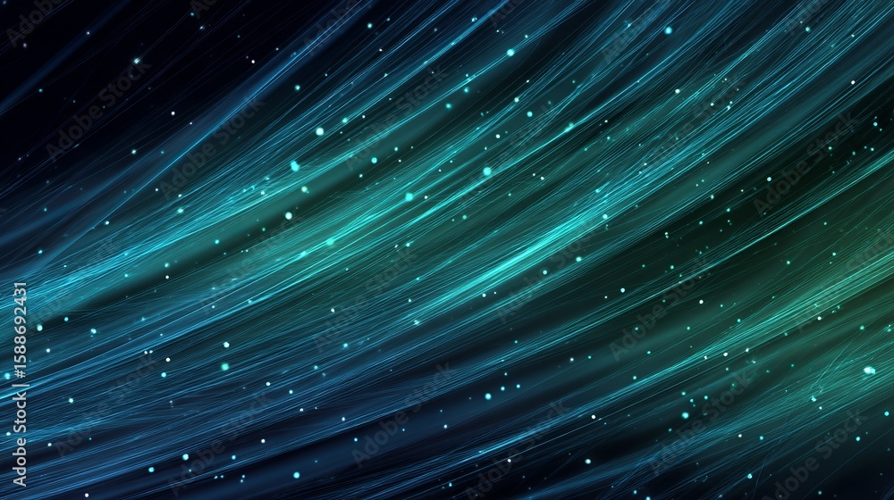 Aufkleber abstract teal and blue glowing lines flow creating a mesmerizing digital art background that evokes 