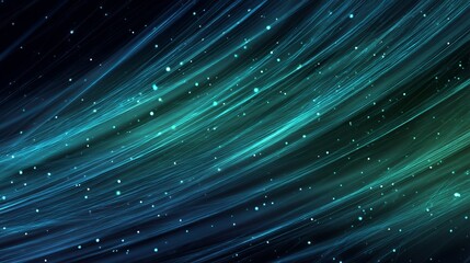 Abstract teal and blue glowing lines flow creating a mesmerizing digital art background that evokes a sense of ethereal movement.