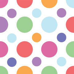 Colorful Polka Dot Pattern on a Clean White Background Design. fabric pattern