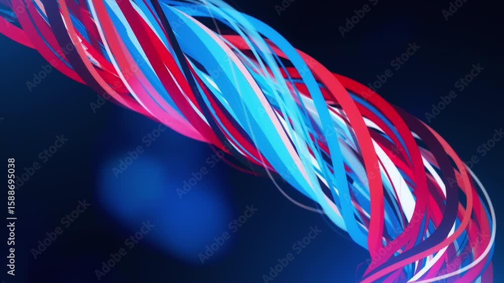 Poster abstract colorful splines. computer generated 3d render