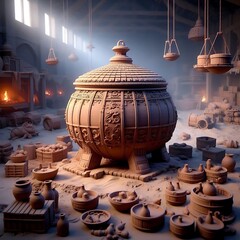 **Clay Cooling Chamber**: A larger vessel for keeping perishable food cool.  
