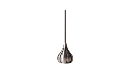 A brushed stainless steel incense stand designed with sustainability in mind, white background --ar 16:9