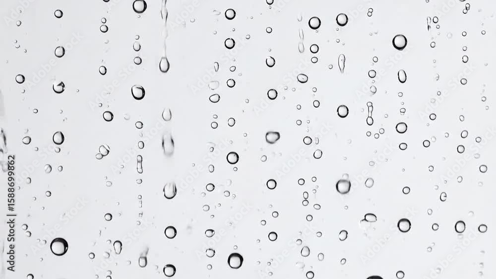 Poster Raindrops running down the glass, creating a calming and relaxing ambient effect, soothing backdrop