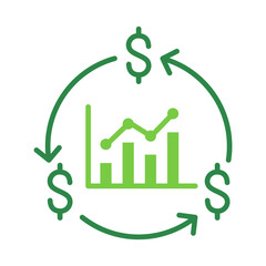 Cashflow Icon Vector Illustration Green Version