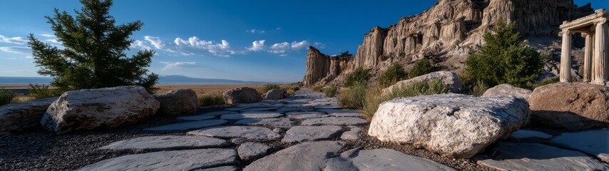 Panoramic 360 degrees hdr image of stunning rock formations nature landscape outdoors