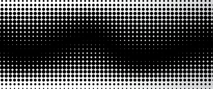 Grunge halftone gradient background. Faded grit noise texture. White and black sand wallpaper. Retro pixelated backdrop. Anime or manga style comic overlay. Vector graphic design textured template
