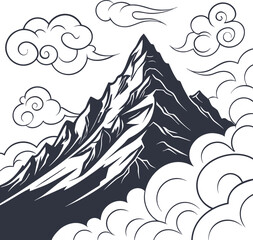 Seamless abstract vector illustration with trees, clouds, and floral elements creates a beautiful nature-inspired pattern design