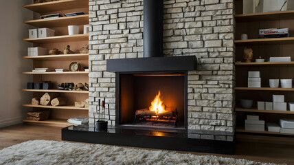 fireplace with firewood