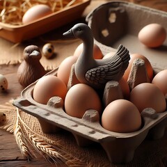 Clay Egg Carton**: A tray designed to hold freshly laid eggs.
